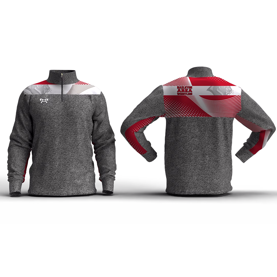 Hazleton Area Wrestling Box Stripe Slim Cut Quarter Zip