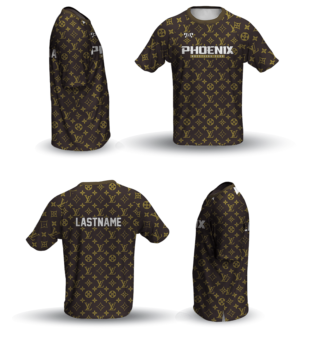 Phoenix Wrestling Club Brown Loose Short Sleeve Dri-Fit