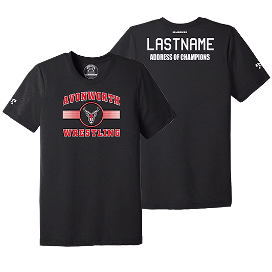 Avonworth Wrestling Club Black Address Of Champions Heat Press T Shirt