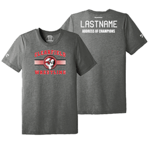 Clearfield Elementary Wrestling Grey Address Of Champions Heat Press T Shirt