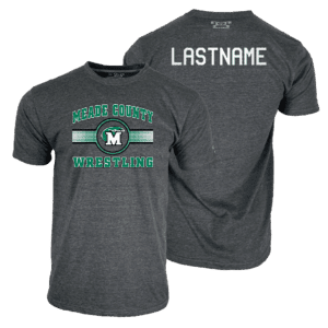 Meade County Wrestling Dark Grey Custom Heat Press Short Sleeve T-Shirt