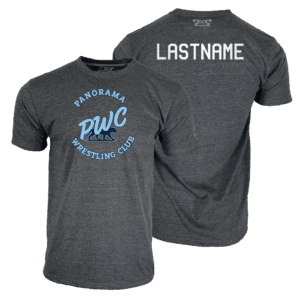 Panorama Wrestling Club Dark Grey Custom Heat Press Short Sleeve T-Shirt