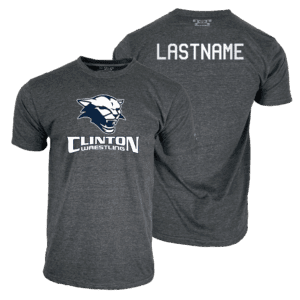Clinton High School Dark Grey Custom Heat Press Short Sleeve T-Shirt