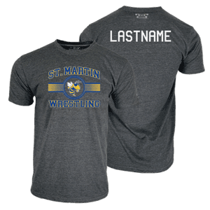 St Martin Wrestling Custom Heat Press Short Sleeve T-Shirt