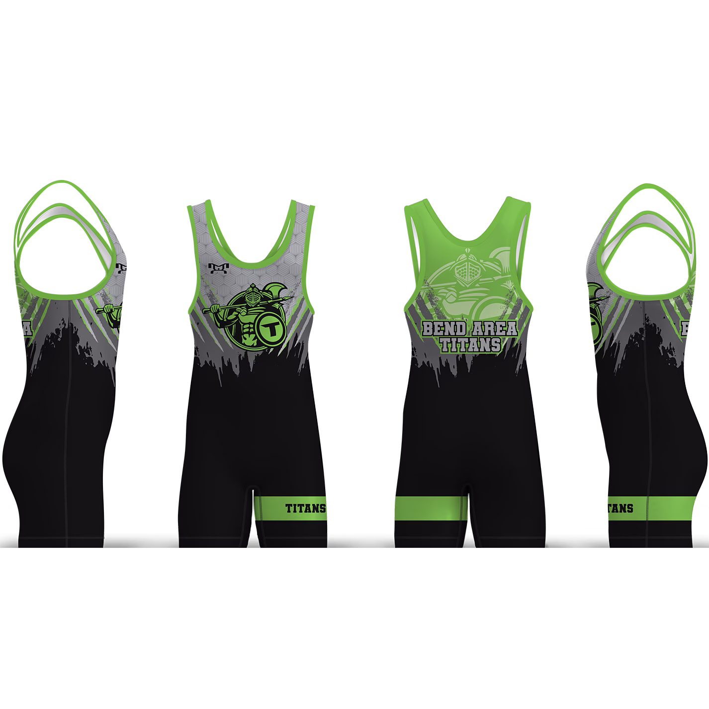 Bend Area Titans Wrestling Black And Sliver Men's Singlet