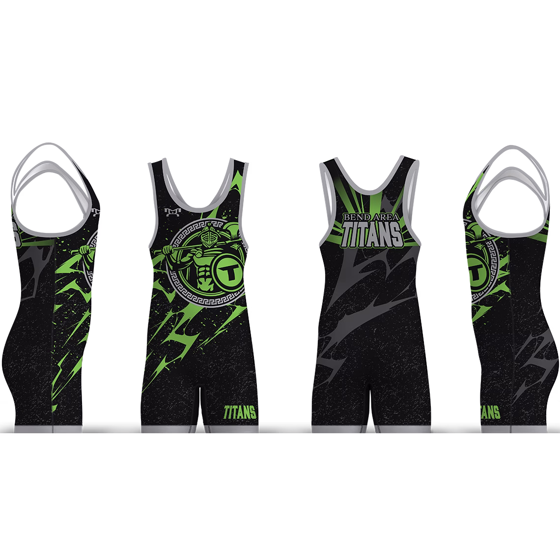 Bend Area Titans Wrestling Black Speckle Men's Singlet