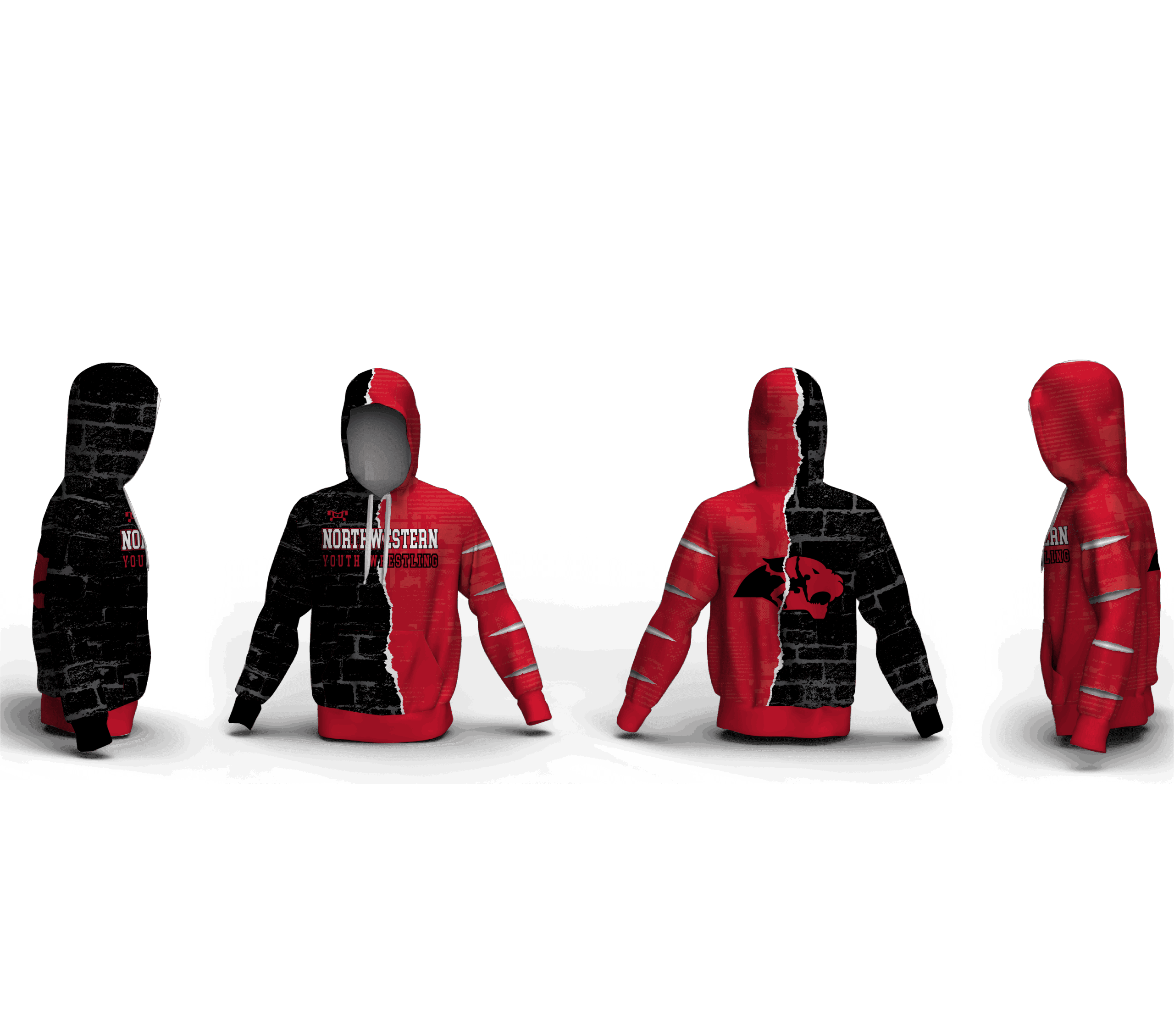 Northwestern Wildcats Youth Wrestling Elite Sublimated Hoodie