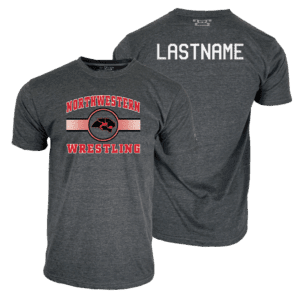 Northwestern Wildcats Youth Wrestling Custom Heat Press Short Sleeve T-Shirt