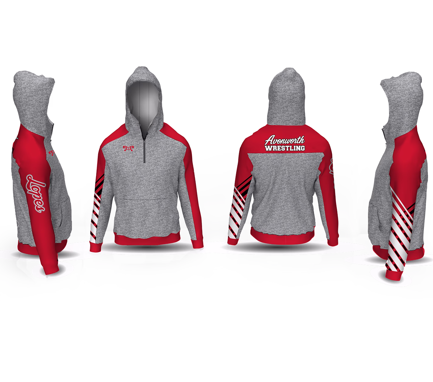 Avonworth Wrestling Club Triumph Quarter Zip Hoodie