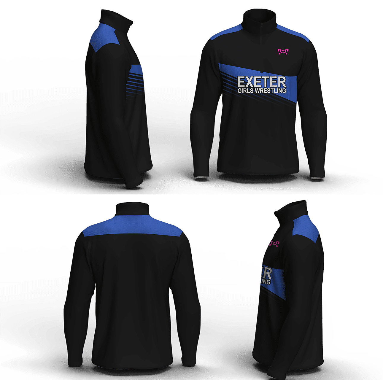 Exeter HS Girls Wrestling Men's Mid-Weight Custom Quarter Zip