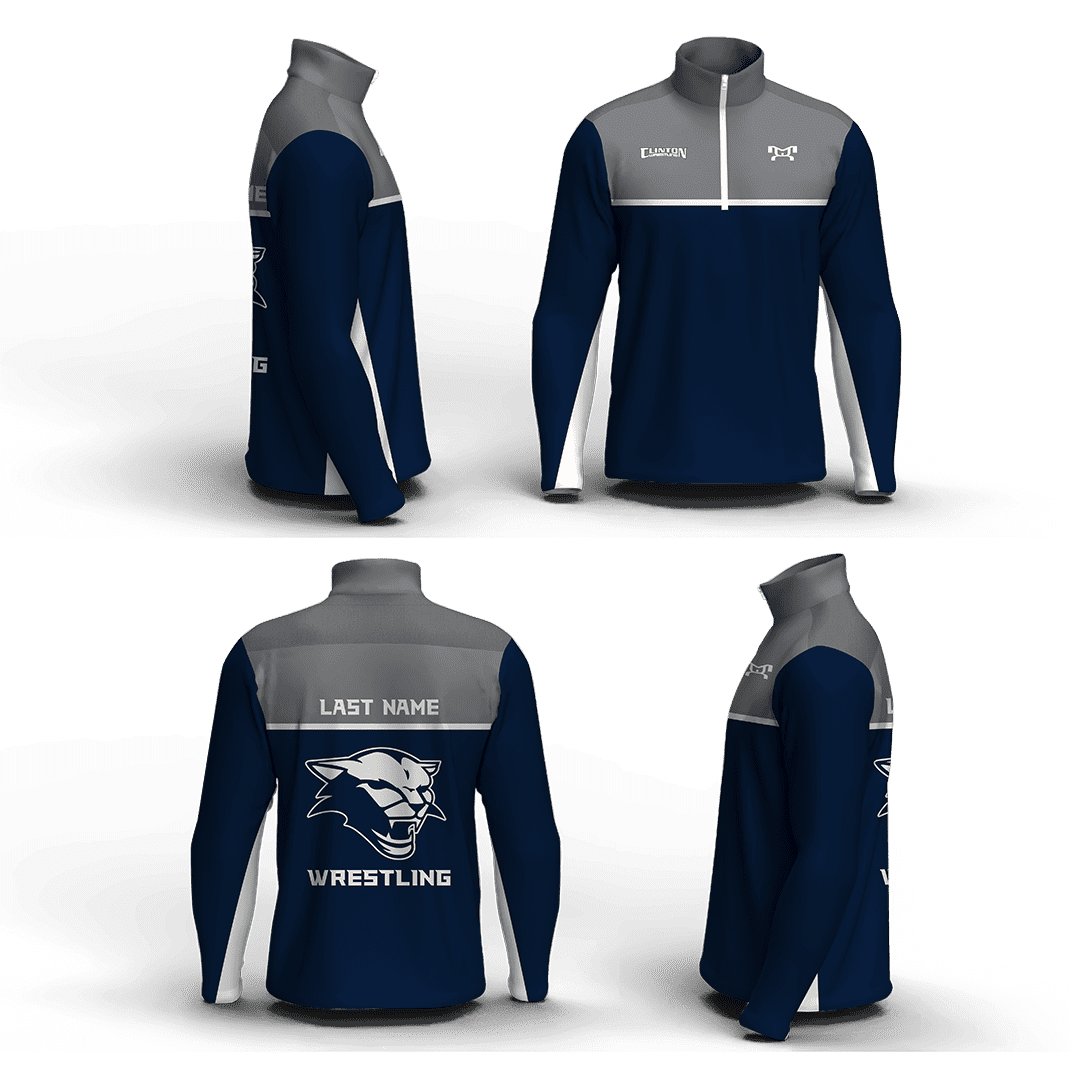 Clinton High School Men's Mid-Weight Custom Quarter Zip