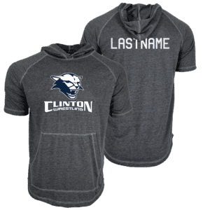 Clinton High School Custom Heat Press Short Sleeve Hoodie T-Shirt