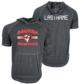 Clearfield Elementary Wrestling Custom Heat Press Short Sleeve Hoodie T-Shirt