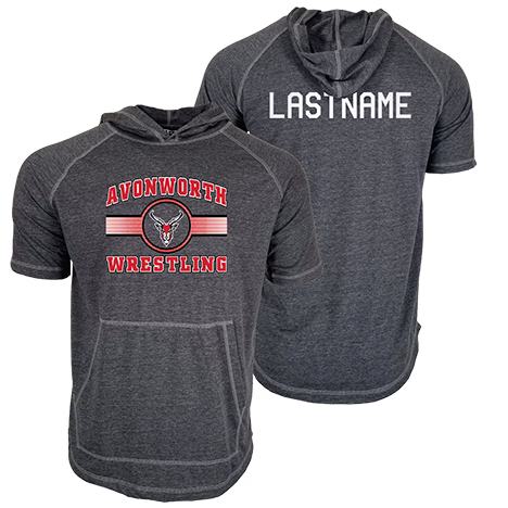 Avonworth Wrestling Club Custom Heat Press Short Sleeve Hoodie T-Shirt