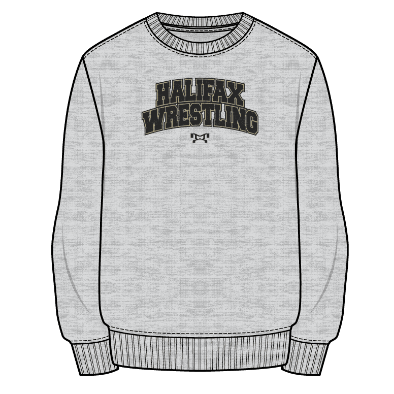 Halifax Wrestling Club Custom Sublimated Decal Grey Crewneck