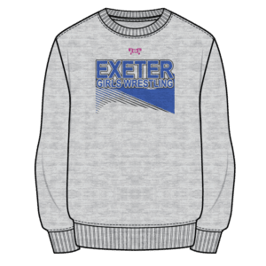 Exeter HS Girls Wrestling Custom Sublimated Decal Grey Crewneck