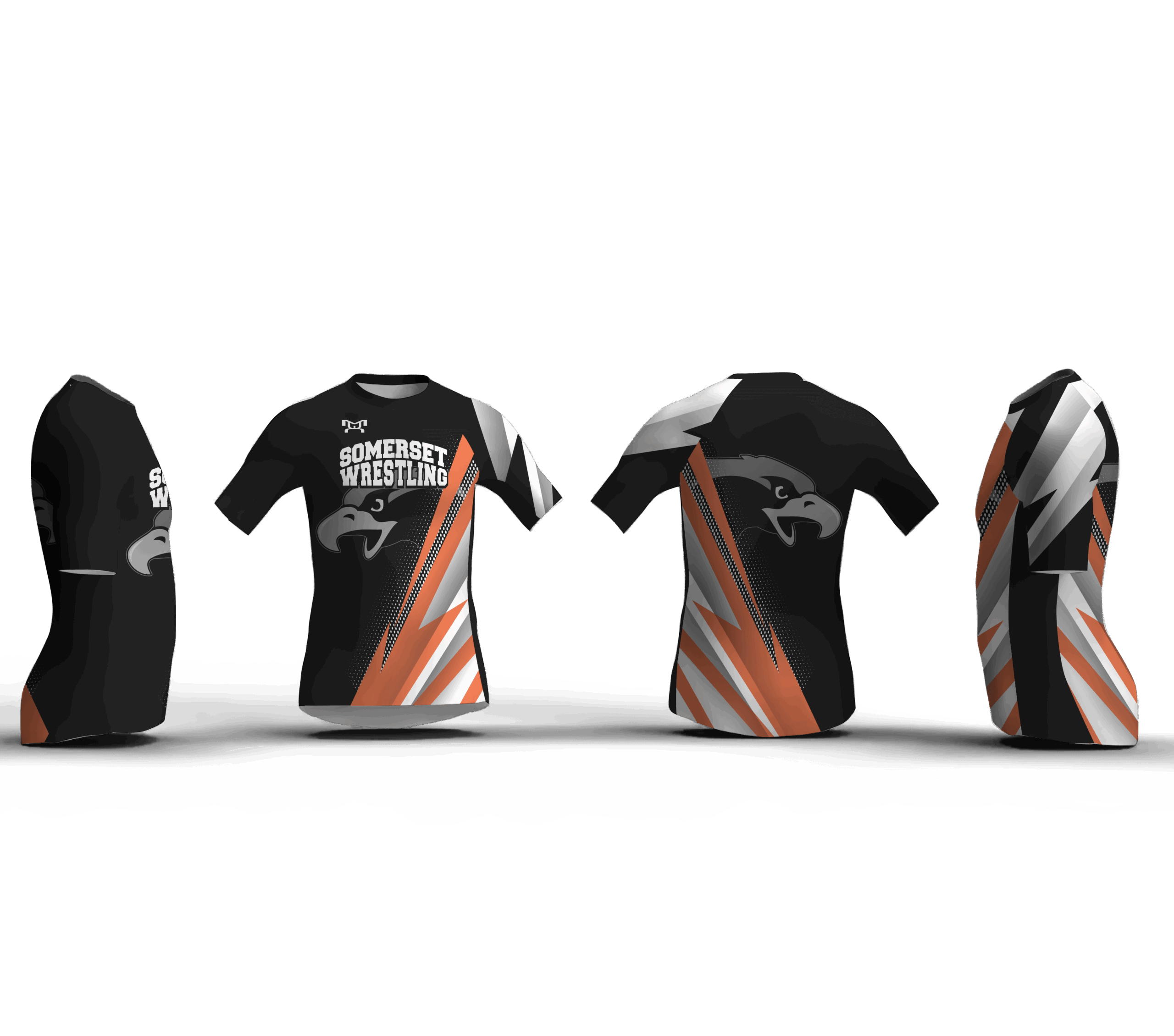 Somerset Wrestling PA 15501 Black Men's Compression Short Sleeve Shirt