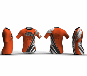 Somerset Wrestling PA 15501 Orange Men's Compression Short Sleeve Shirt