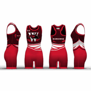 Warhawks Wrestling Club Red with Logo On Chest Women's Racerback Singlet