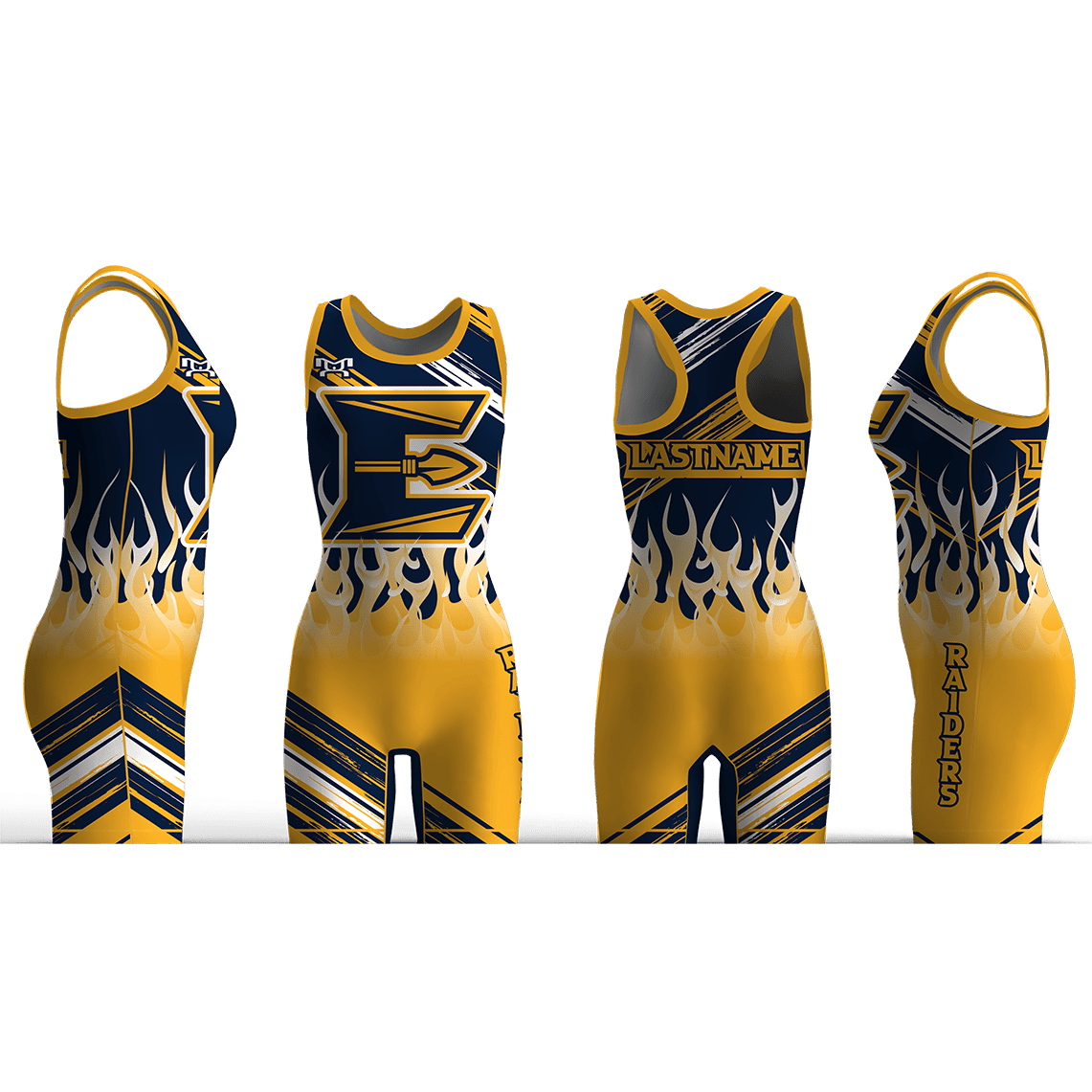 ELCO High School 2025 Navy Upper Flames Women's Racerback Singlet