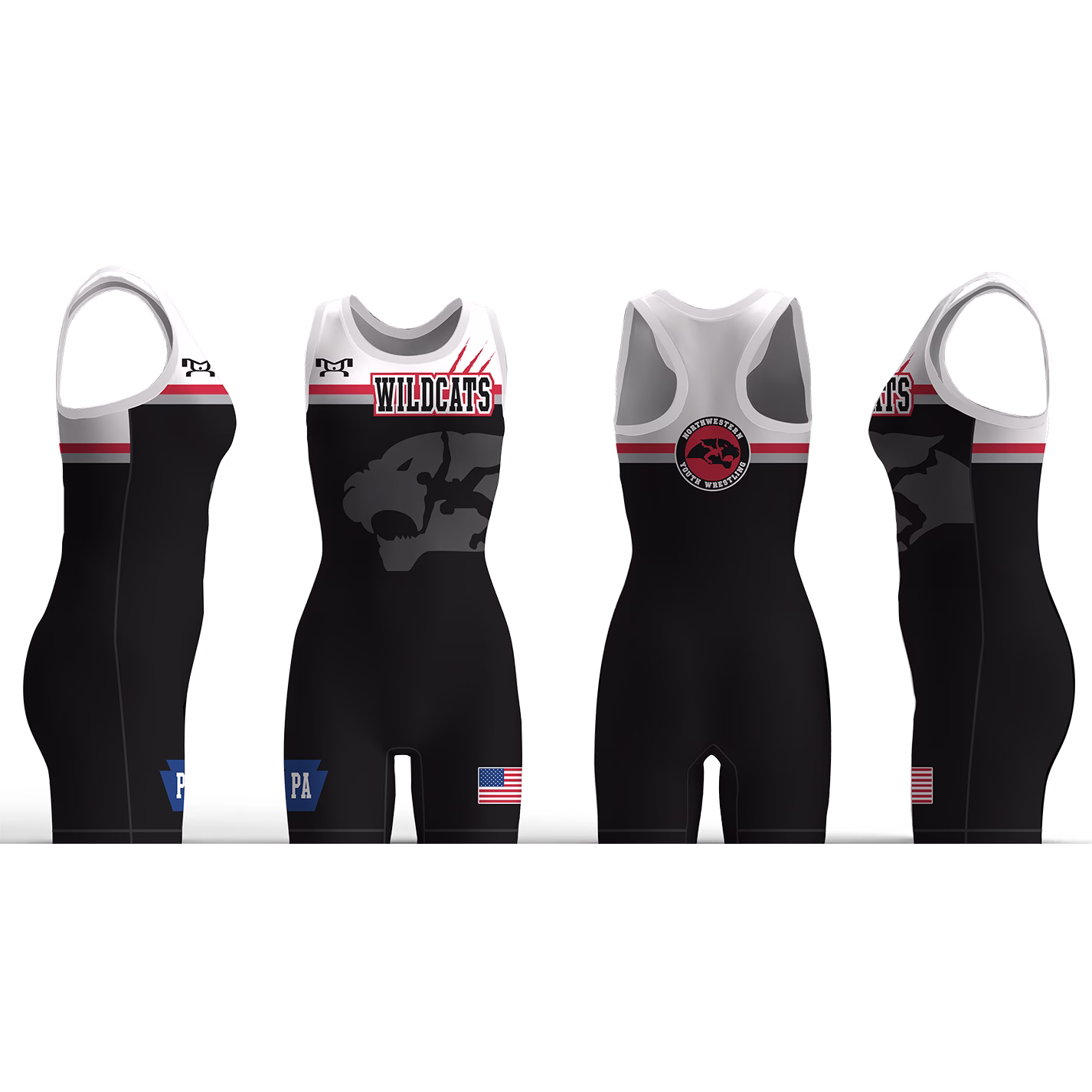 Northwestern Wildcats Youth Wrestling Women's Racerback Singlet
