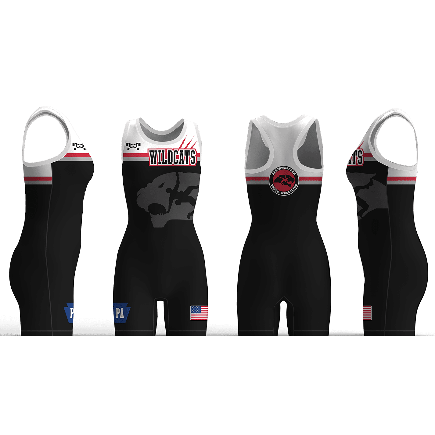 Northwestern Wildcats Youth Wrestling Women's Racerback Singlet