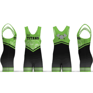 Bend Area Titans Wrestling Black And Lime Green Men's Singlet