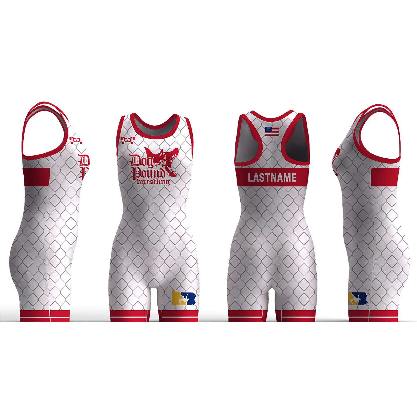 DOG POUND WRESTLING Custom White Women's Singlet