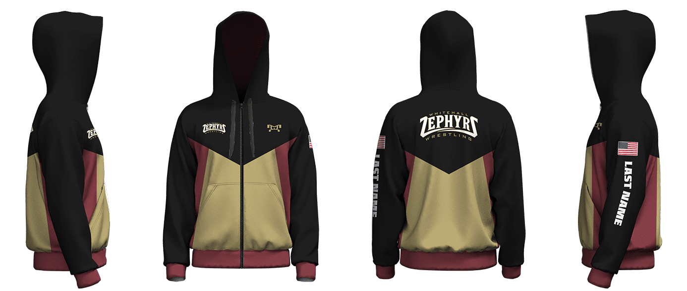 Whitehall Wrestling Club Custom Full Zip Hoodie