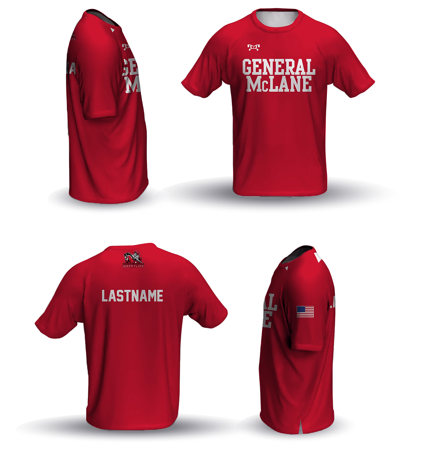 General McLane High School Red Loose Short Sleeve Dri-Fit