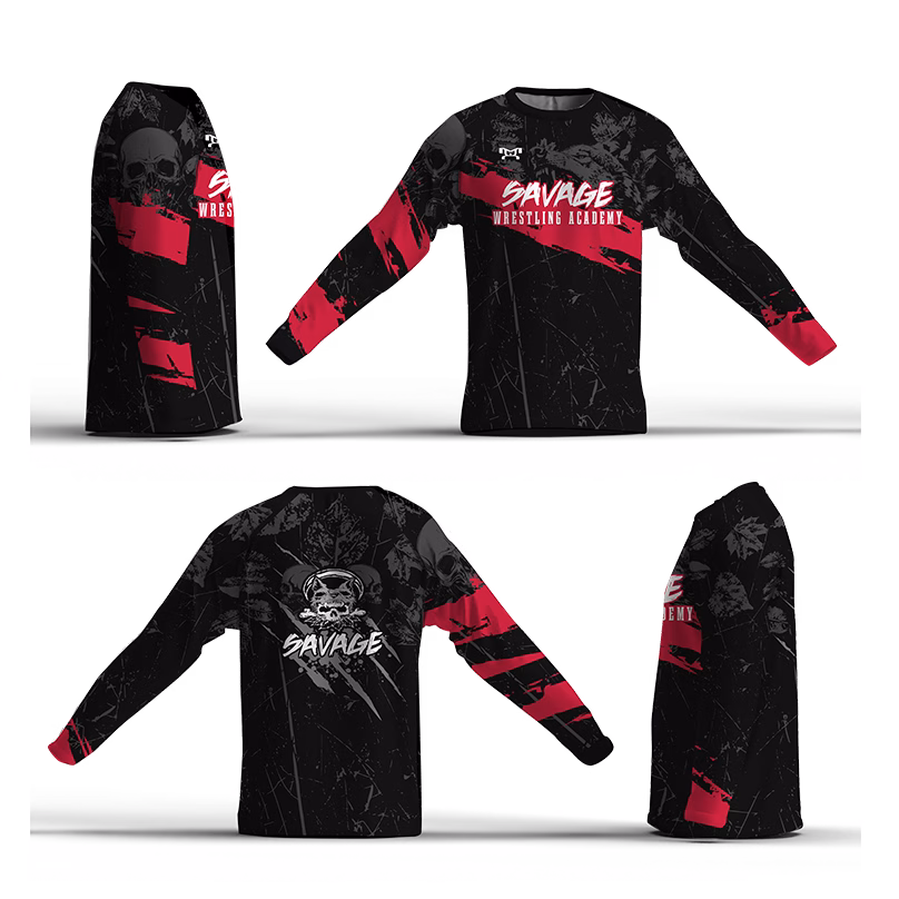 Savage Wrestling Club Red Loose Long Sleeve Dri-Fit