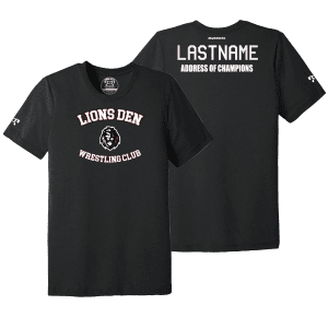The Lions Den Wrestling Club Black Address Of Champions Heat Press T-Shirt