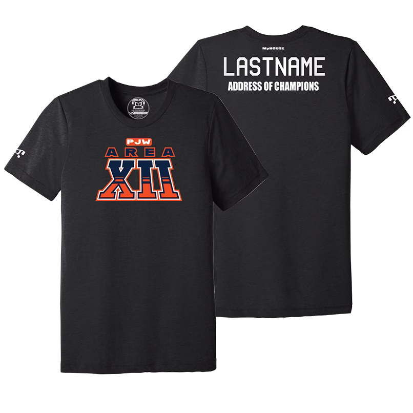 PJW Area XII Black Address Of Champions Heat Press T Shirt