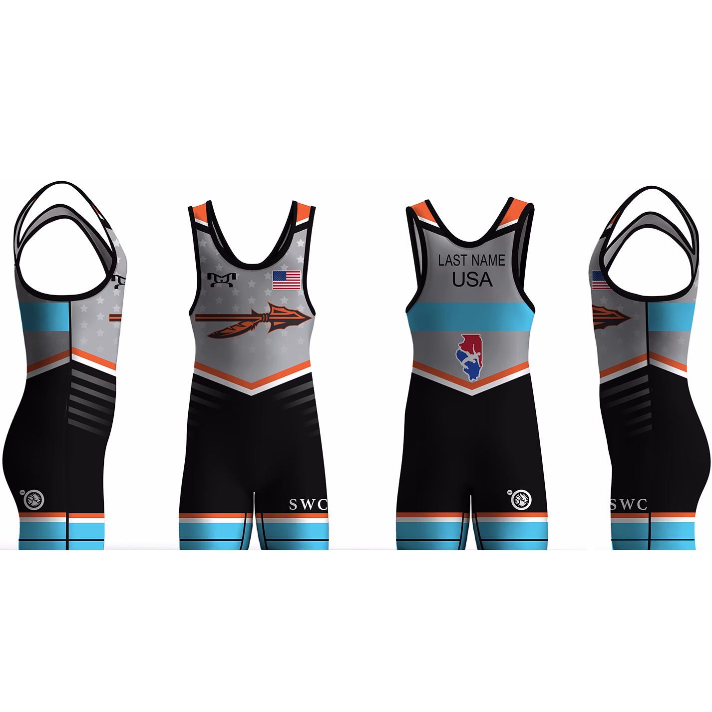 Sandwich Wrestling Club Blue Freestyle Men's Singlet