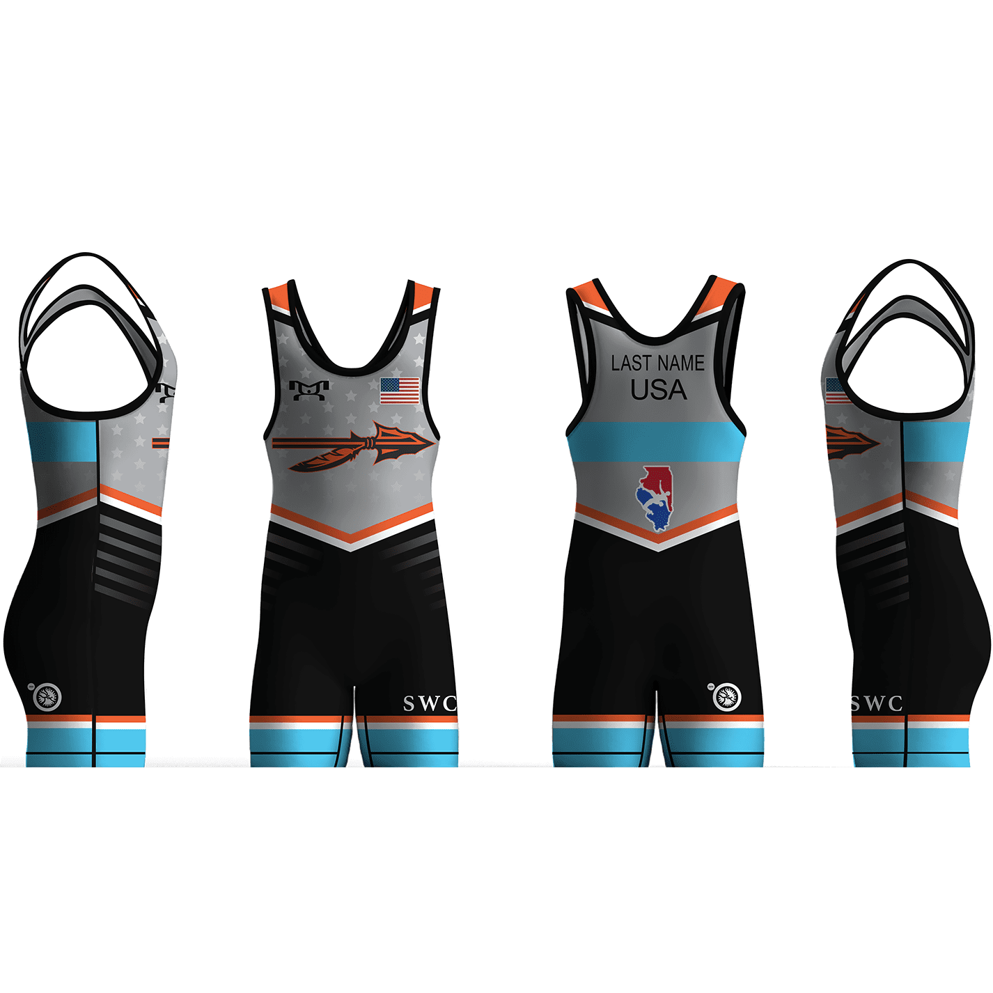 Sandwich Wrestling Club Blue Freestyle Men's Singlet