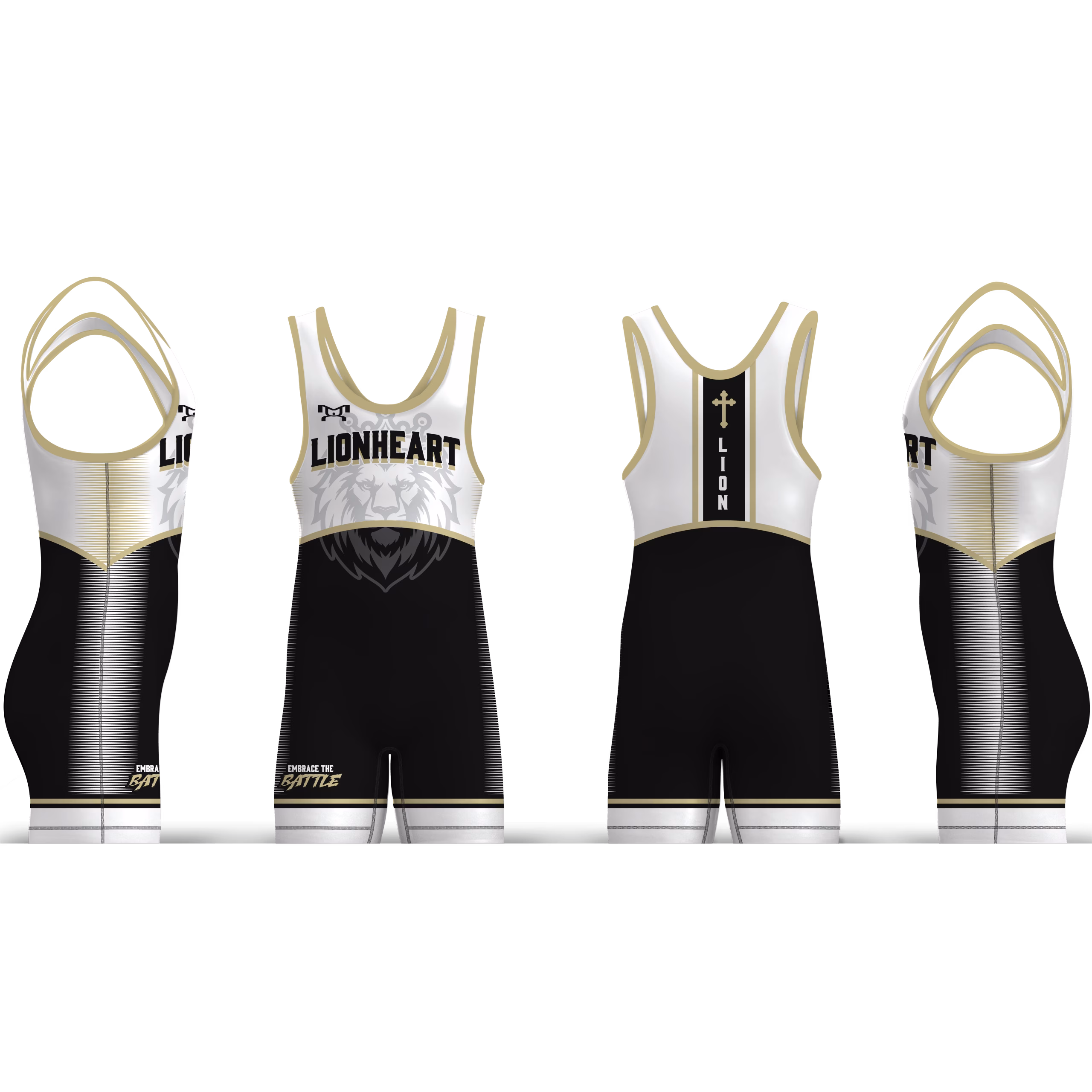 Lionheart Wrestling Club WHITE Men's Singlet