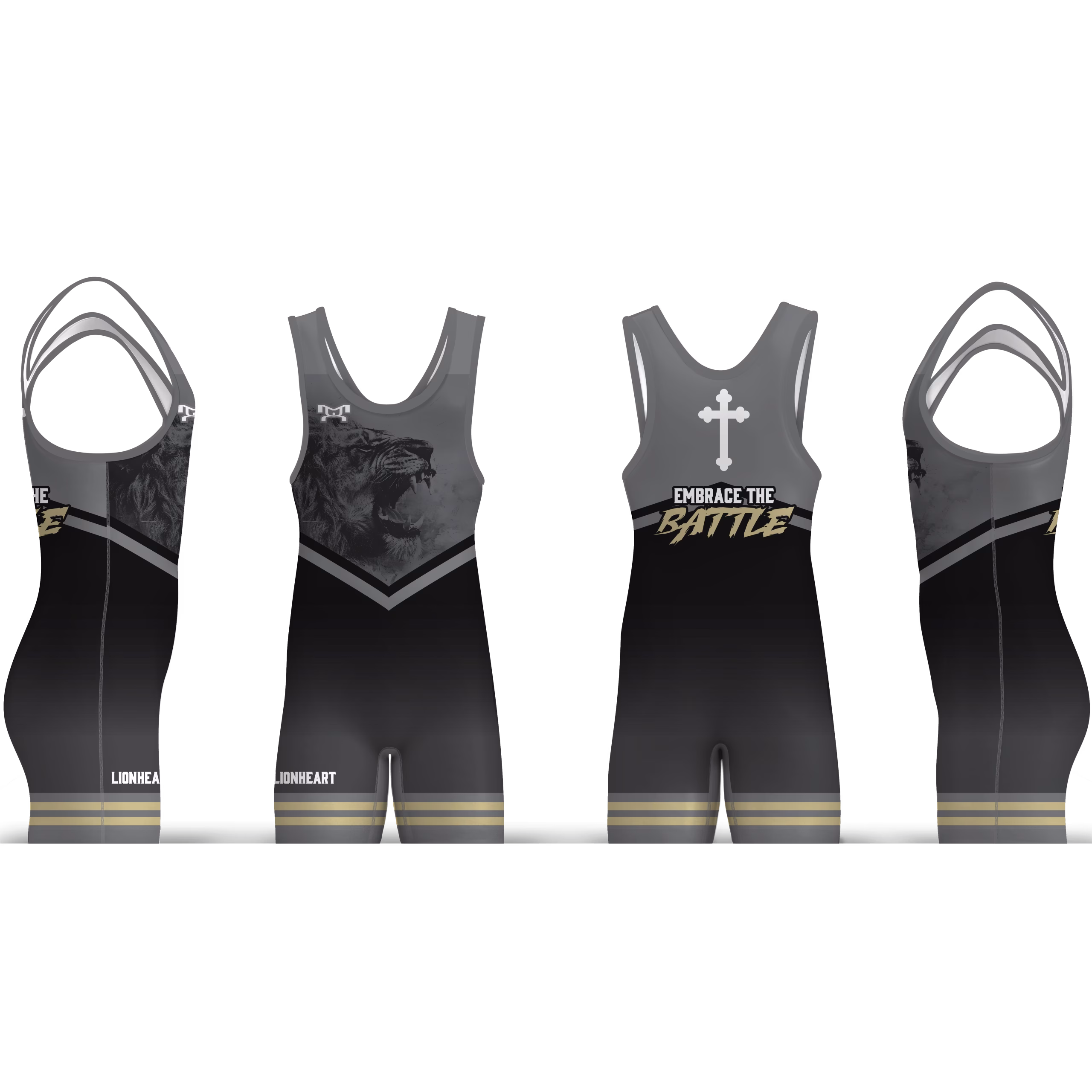 Lionheart Wrestling Club GREY Men's Singlet