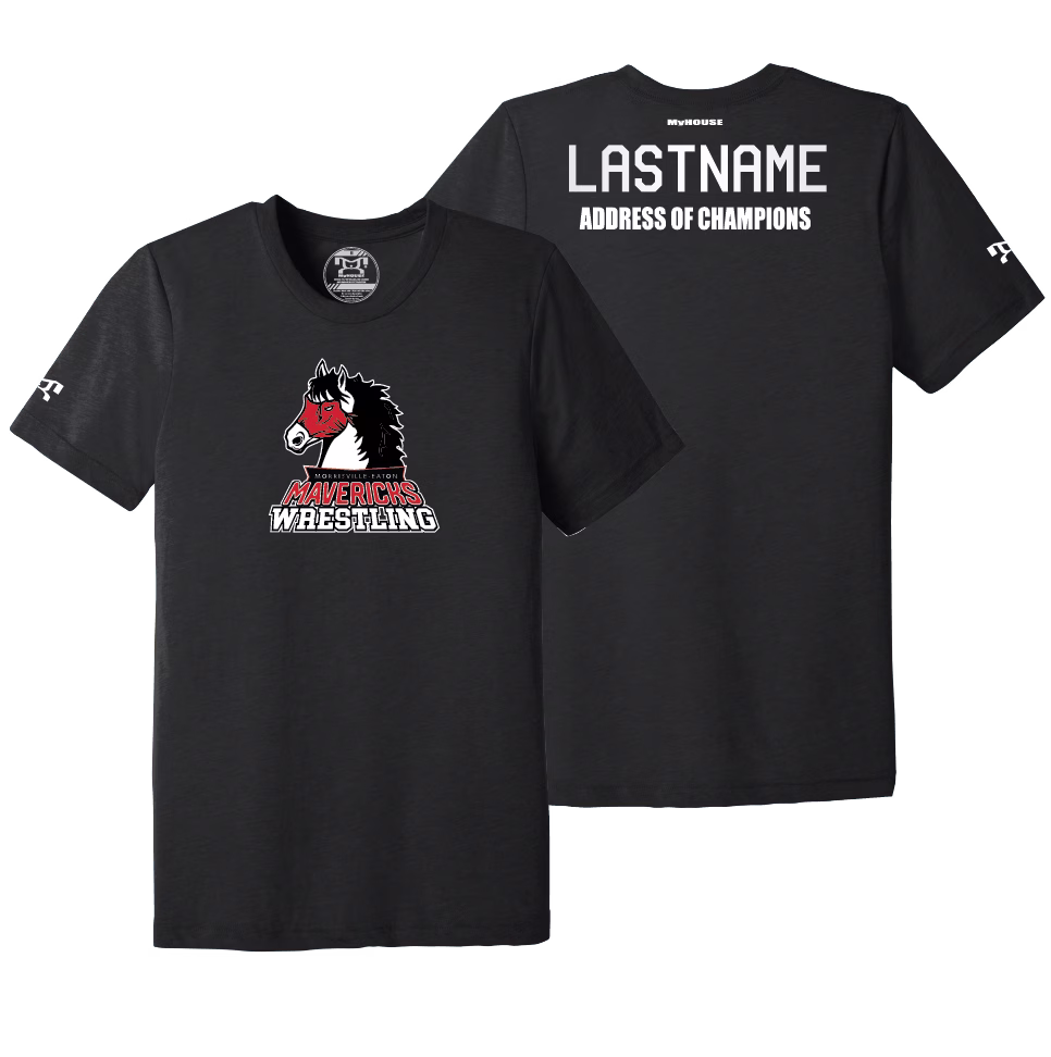Morrisville HS NY 13406 Black Address Of Champions Heat Press T Shirt