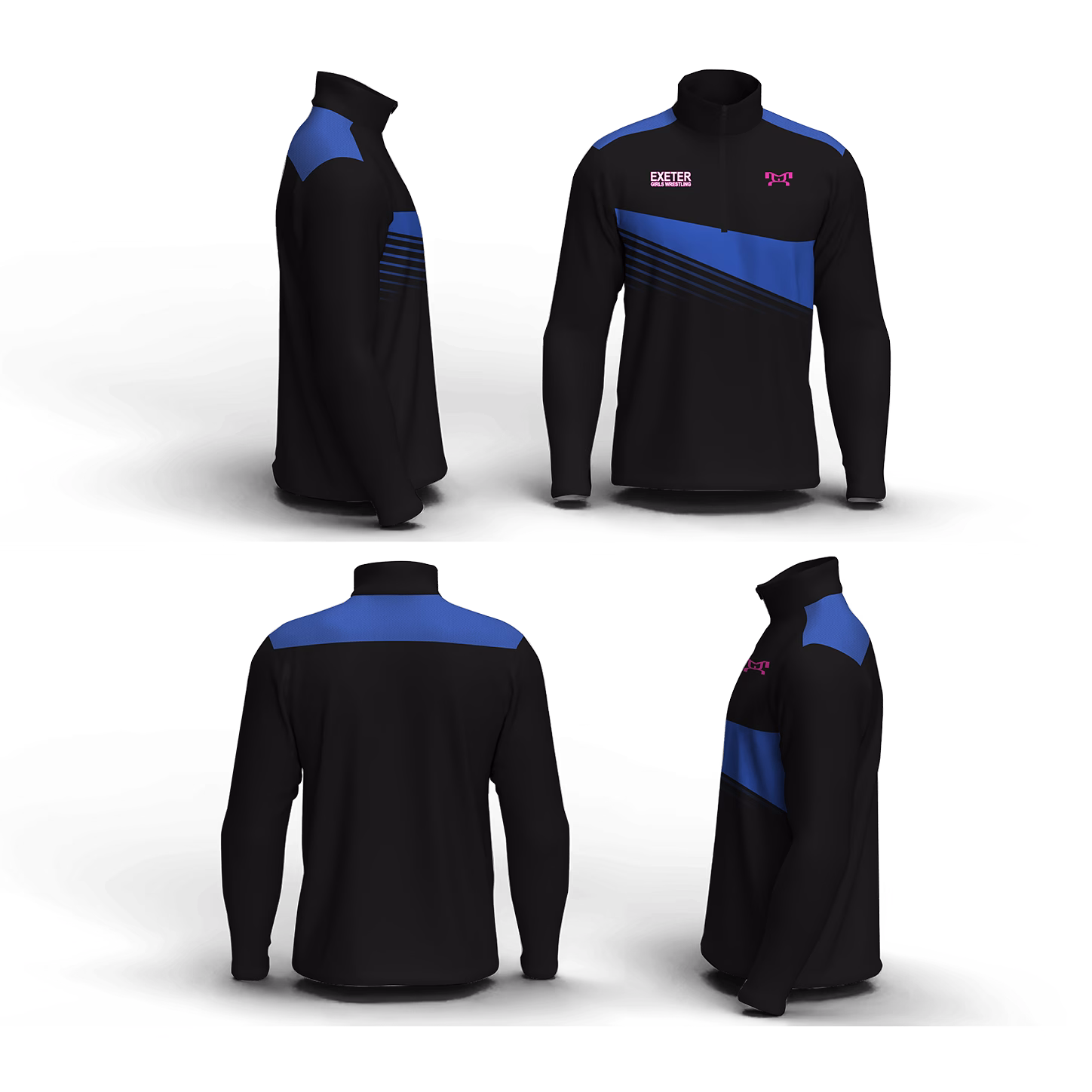 Exeter HS Girls Wrestling Men's Mid-Weight Custom Quarter Zip