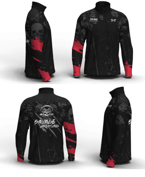 Savage Wrestling Club Men's red Mid-Weight Custom Quarter Zip