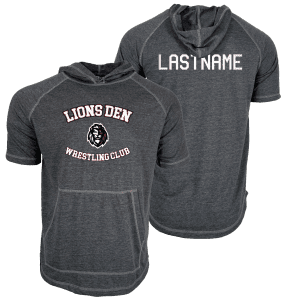 The Lions Den Wrestling Club Heat Press Short Sleeve Hoodie T-Shirt