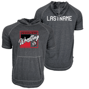 Sissonville JR Wrestling Custom Heat Press Short Sleeve Hoodie T-Shirt