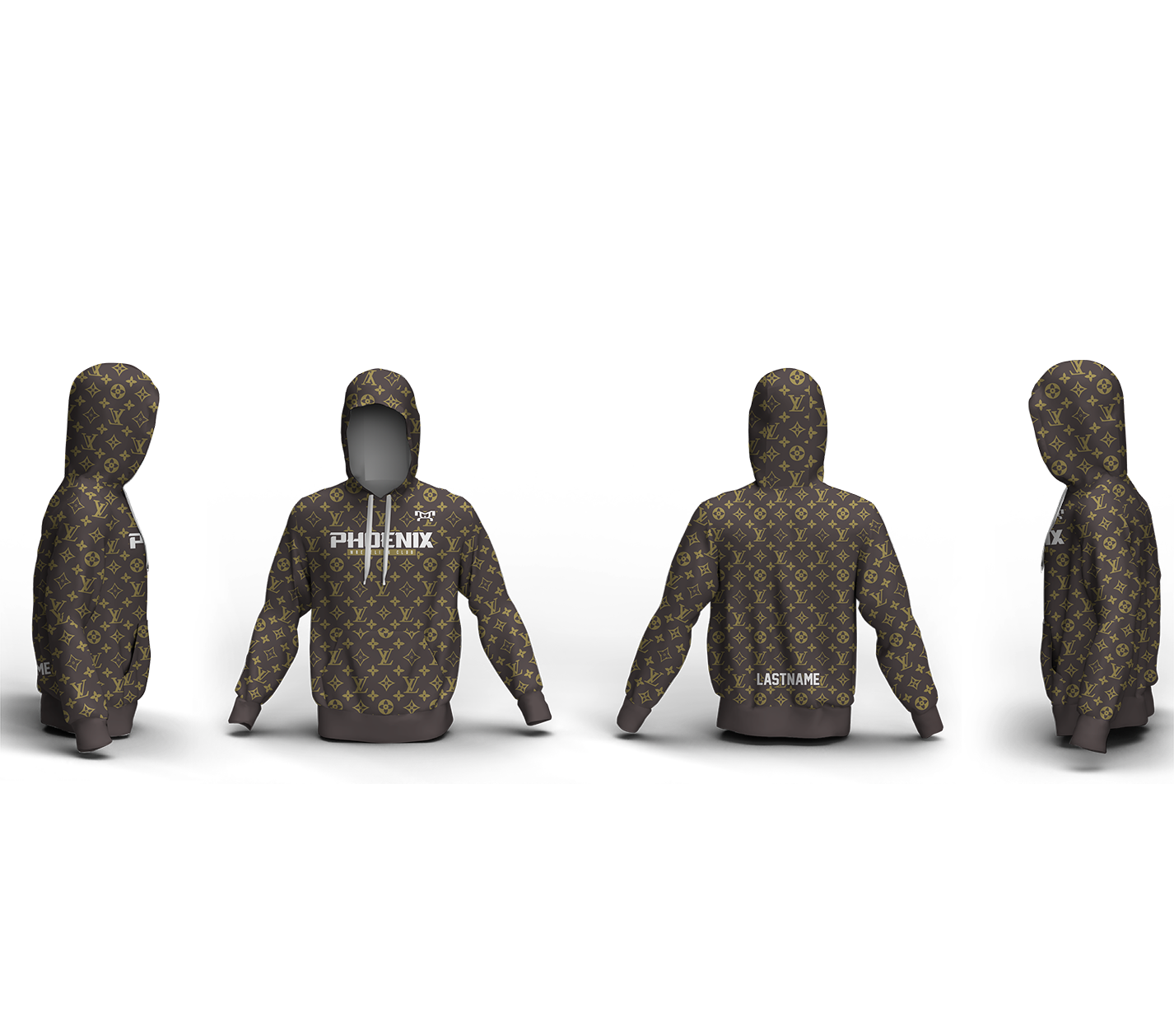 Phoenix Wrestling Club 2025 Brown Custom Unisex Sublimated Hoodie