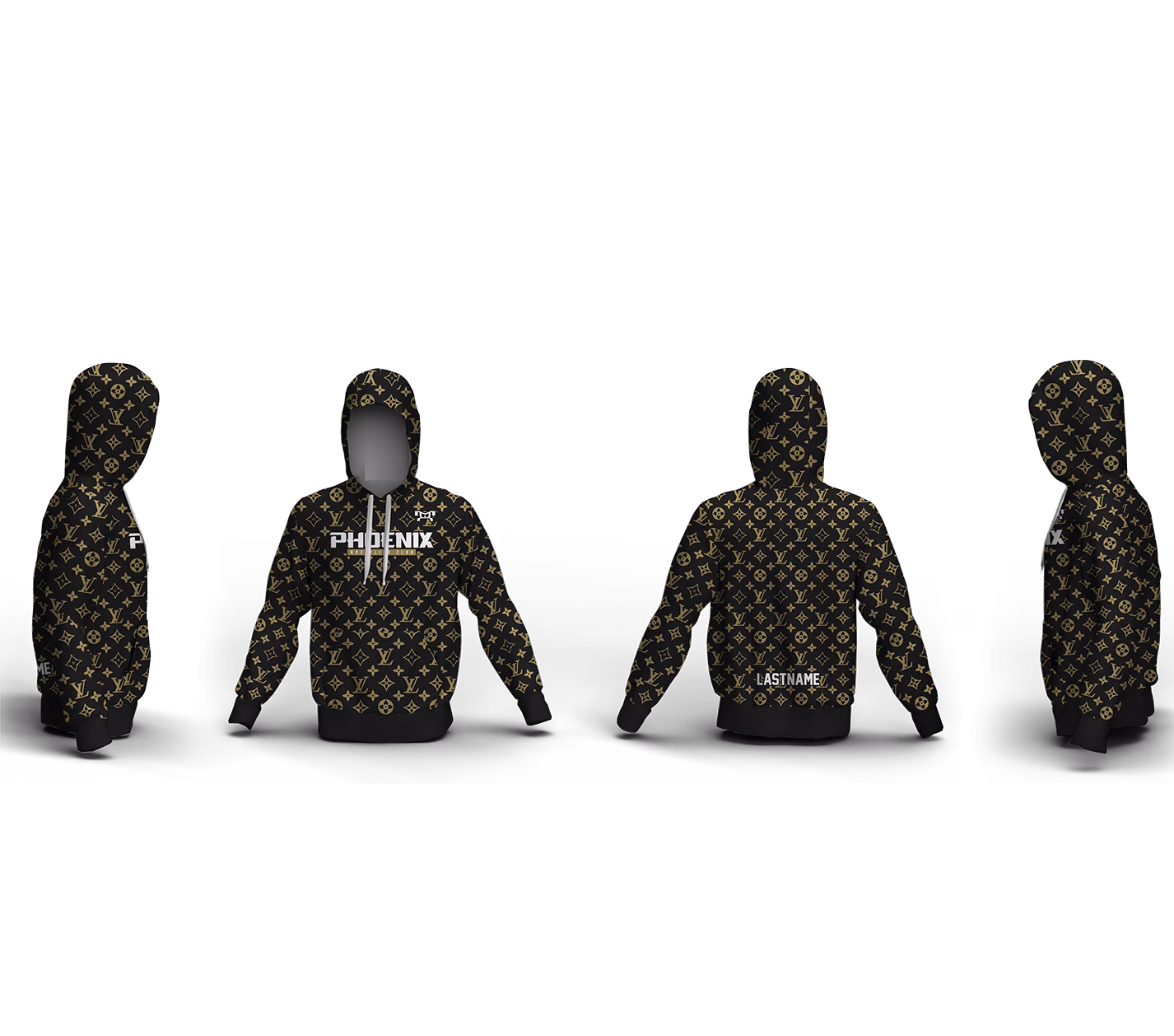 Phoenix Wrestling Club 2025 Black Custom Unisex Sublimated Hoodie