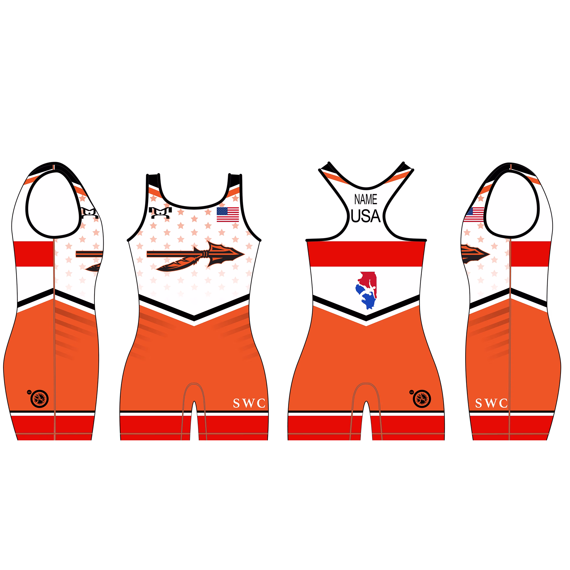 Sandwich Wrestling Club Red Freestyle Women's Racerback Singlet