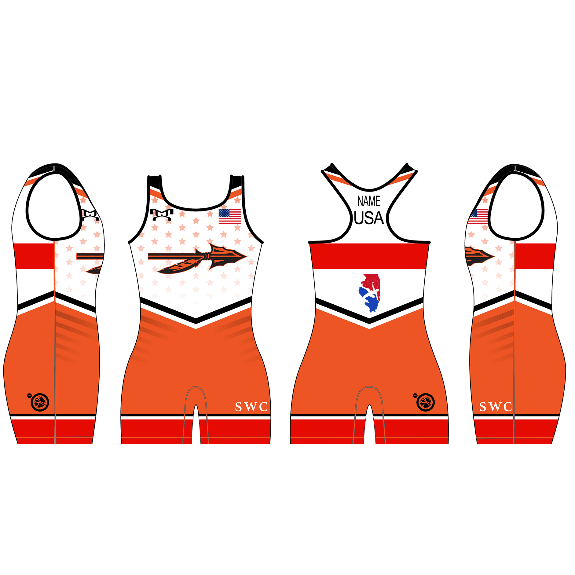 Sandwich Wrestling Club Red Freestyle Women's Racerback Singlet