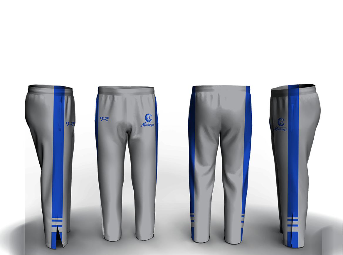 Chancellor MS Mustangs Grey Athletic Pant (Tapered/Zipper)