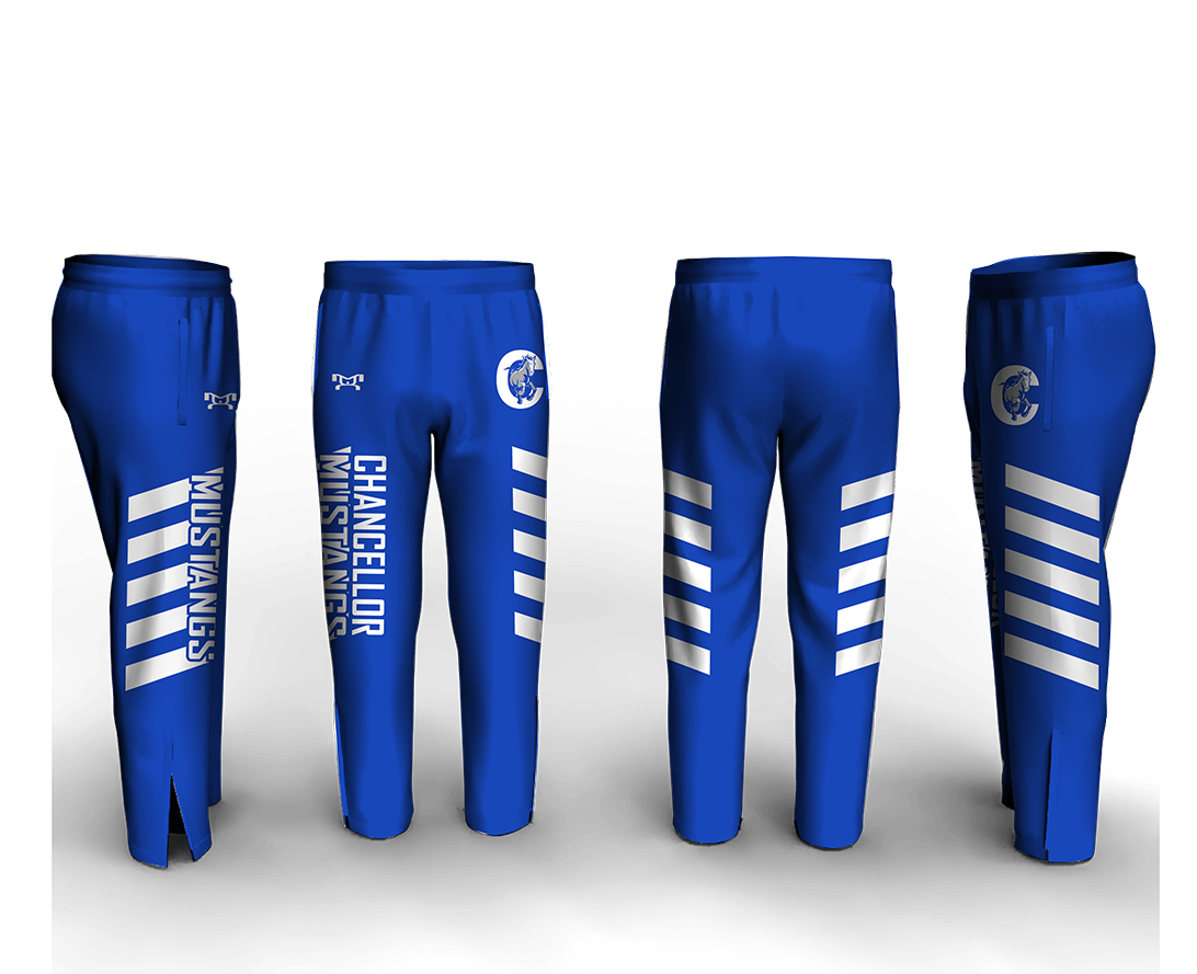 Chancellor MS Mustangs Blue Athletic Pant (Tapered/Zipper)