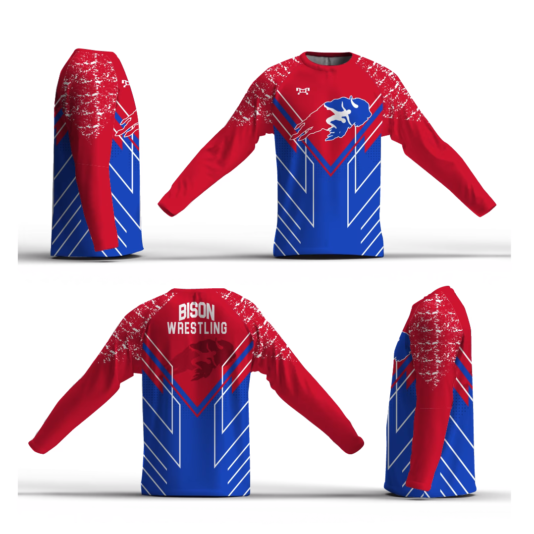 Bison Wrestling Club Boys Loose Long Sleeve Dri-Fit