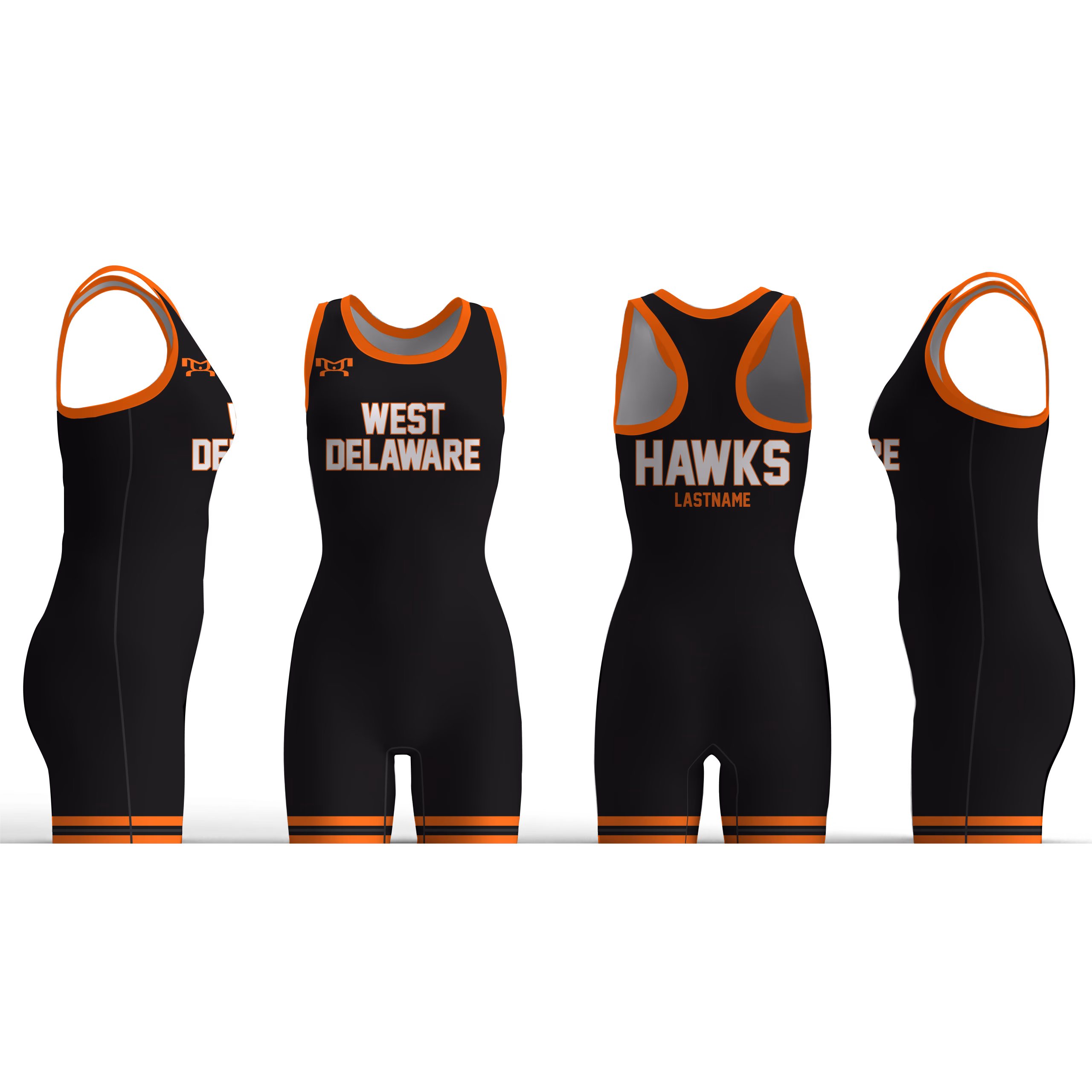 West Delaware Full Black Women's Racerback Singlet